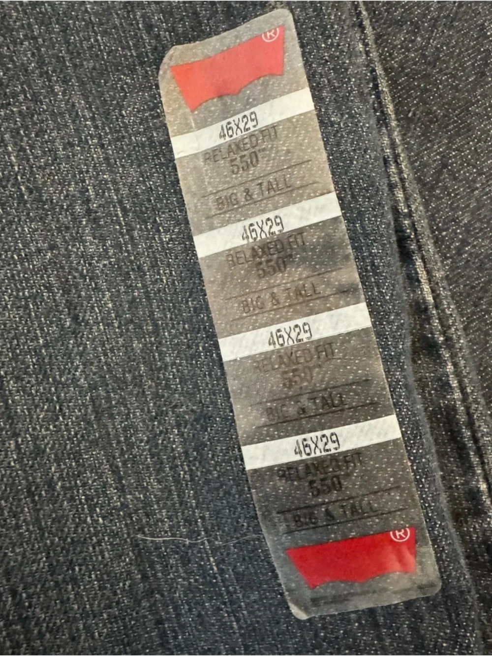 Levi’s 550 Relaxed Fit Jeans Mens 46x29 Relaxed Fit Tapered Leg NWT Big and Tall